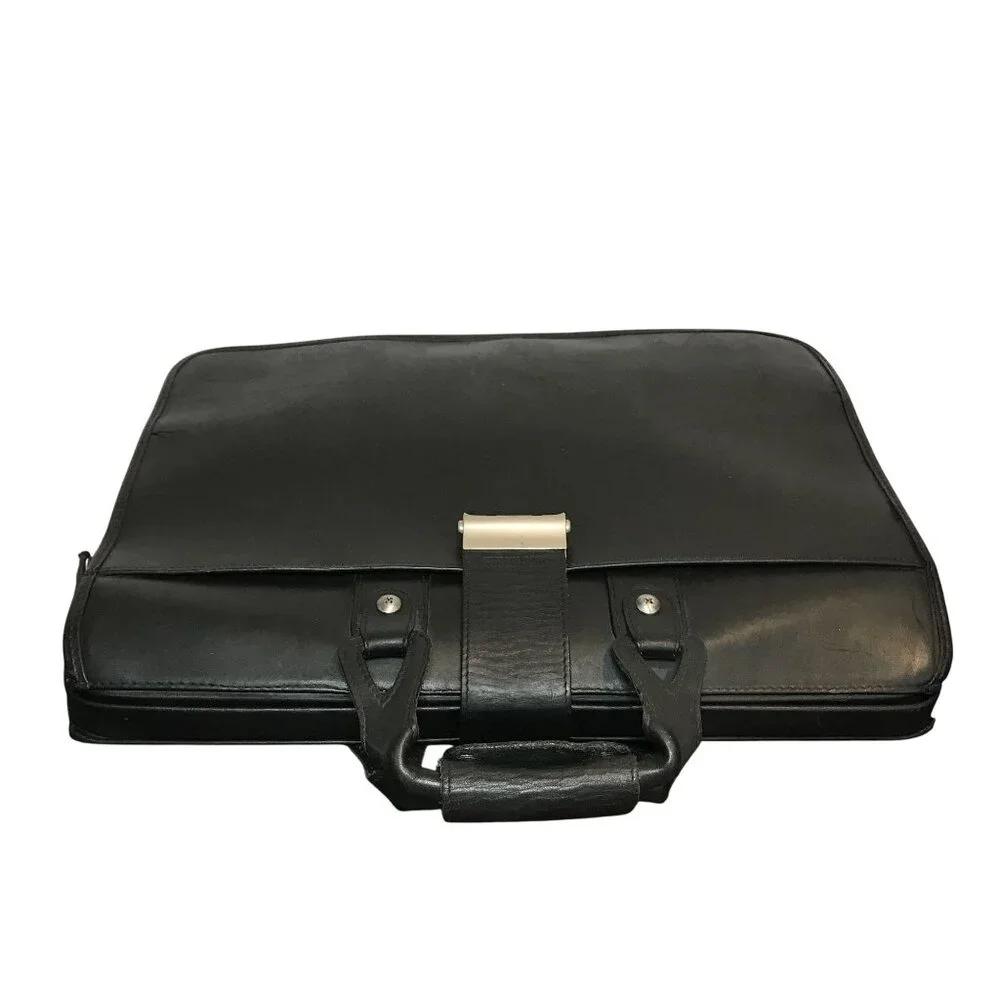 Hartmann Mens Briefcase Classic Black Leather Executive Document Bag 18